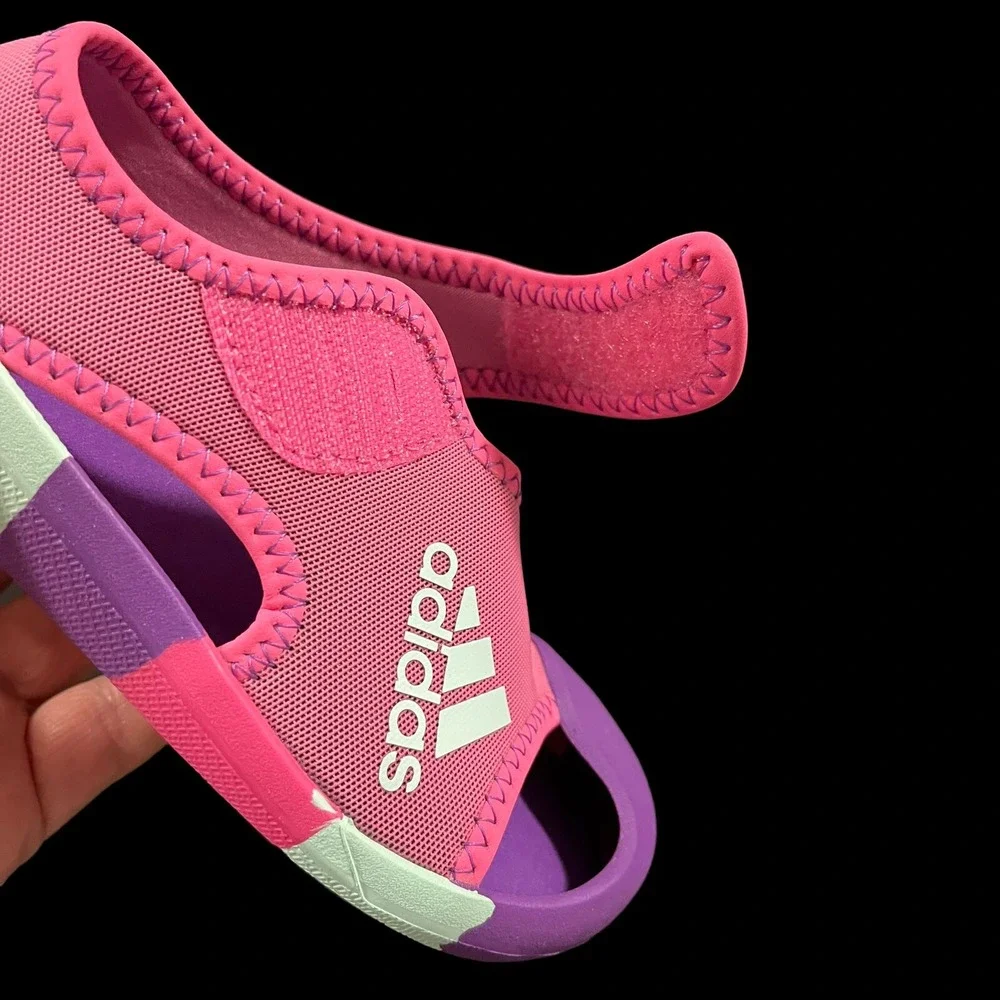 Adidas Toddler Girls Slip-on Water Shoes Size 9.5 Pink Purple Closed Toe Sandals